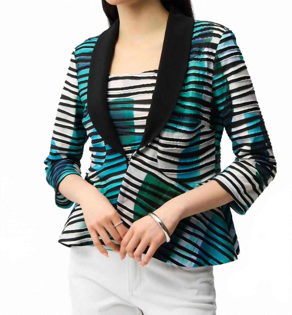 NEW JOSEPH RIBKOFF geometric stripe twin set jacket